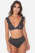 Polka Dot High Waist Ruffle Bikini - Dress In Beauty