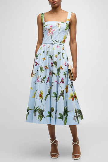 Orchids Belted Midi Tank Dress | Dress In Beauty