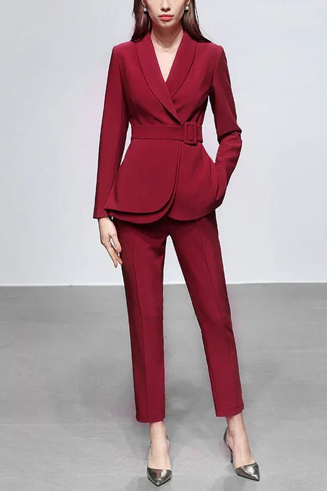 Belted Blazer Pants Suit Secondary image