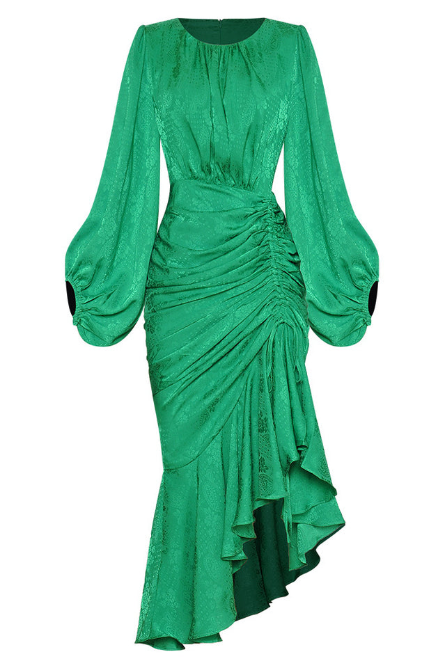 Round Collar Waist Irregular Fishtail Dress | Dress In Beauty