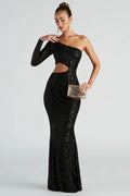 Sassy One Shoulder Sequin Gown | Dress In Beauty