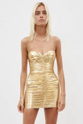 Corin Ruched Metallic Minidress | Dress In Beauty
