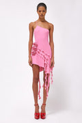 Rose-Detail Ruffled Mini Dress | Dress In Beauty