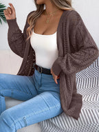 Pointelle knit cardigan - View 7 | WEUXS