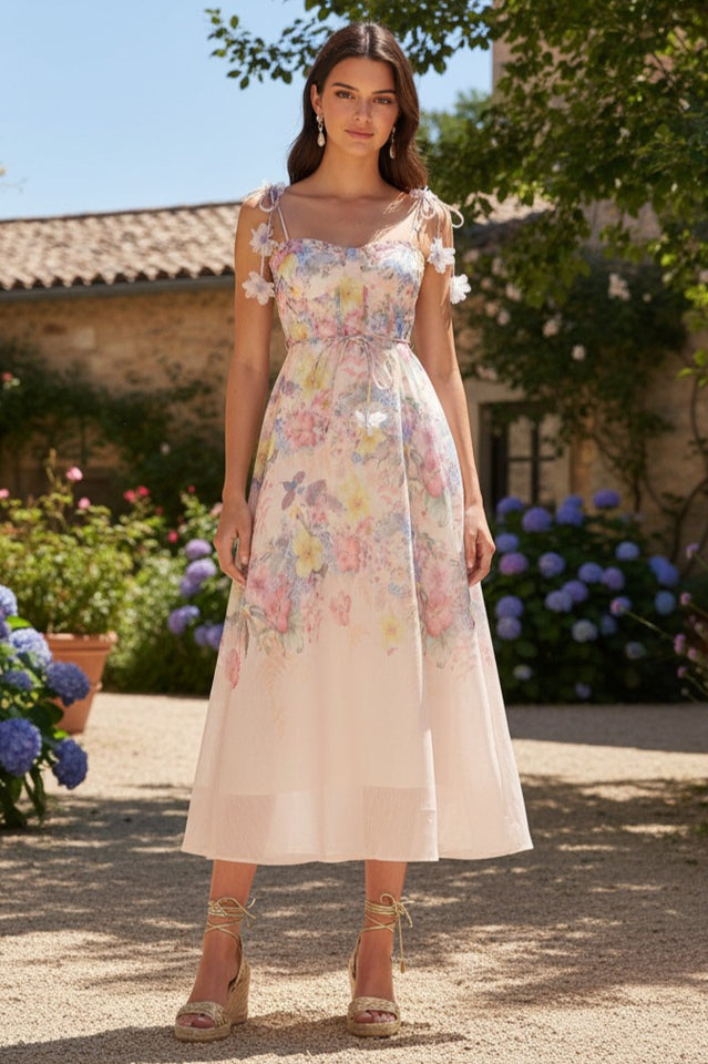 Tasha Floral Strap Corset Maxi Dress | Dress In Beauty