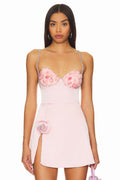 Calantha Pink Flower Diamond Mini Dress | Dress In Beauty