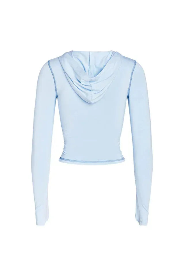 Zipper V-Neck Hoodie and Track Pant Set - View 30 | WEUXS