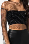 Black Stone Mesh Blouse | Dress In Beauty