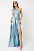 Ivy Aqua Blue Pleated Gown | Dress In Beauty