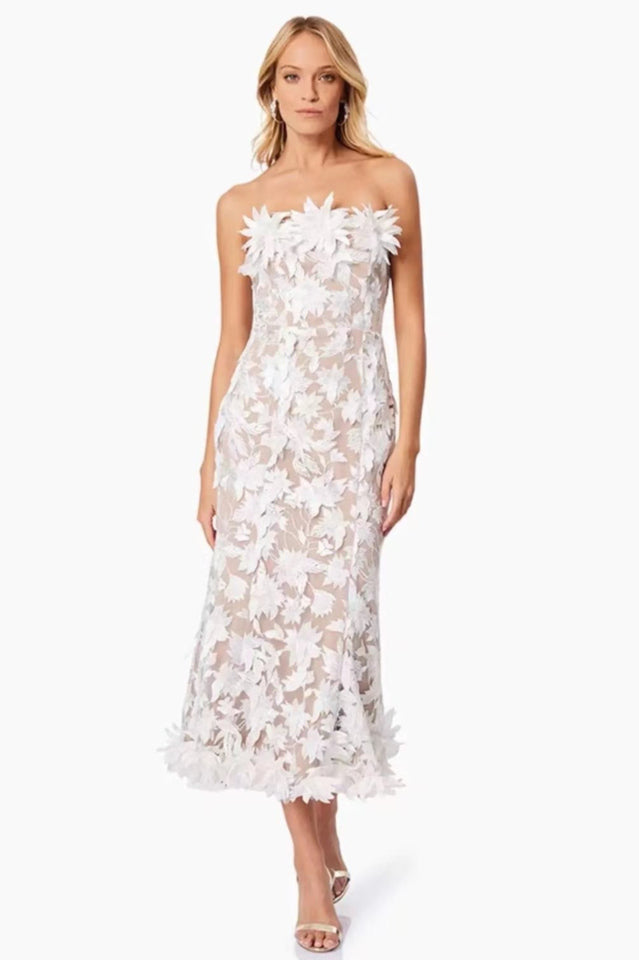 Gloria Floral Embroidery Strapless Maxi Dress | Dress In Beauty