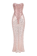 Strapless Sequin Corset Maxi Dress | Dress In Beauty