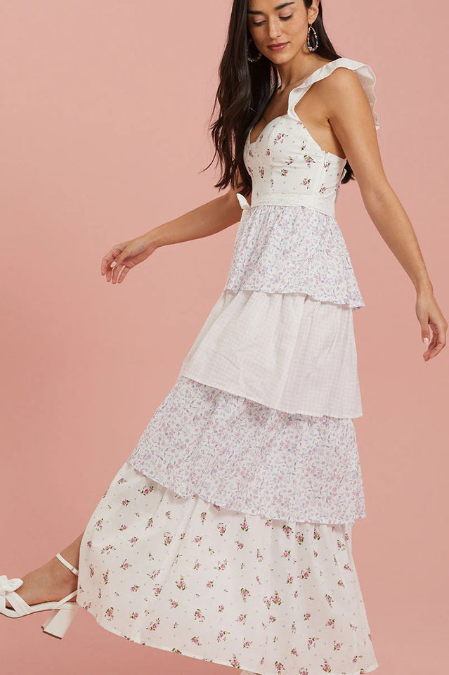 Sweetheart Neck Floral Print Layered Dress | Dress In Beauty