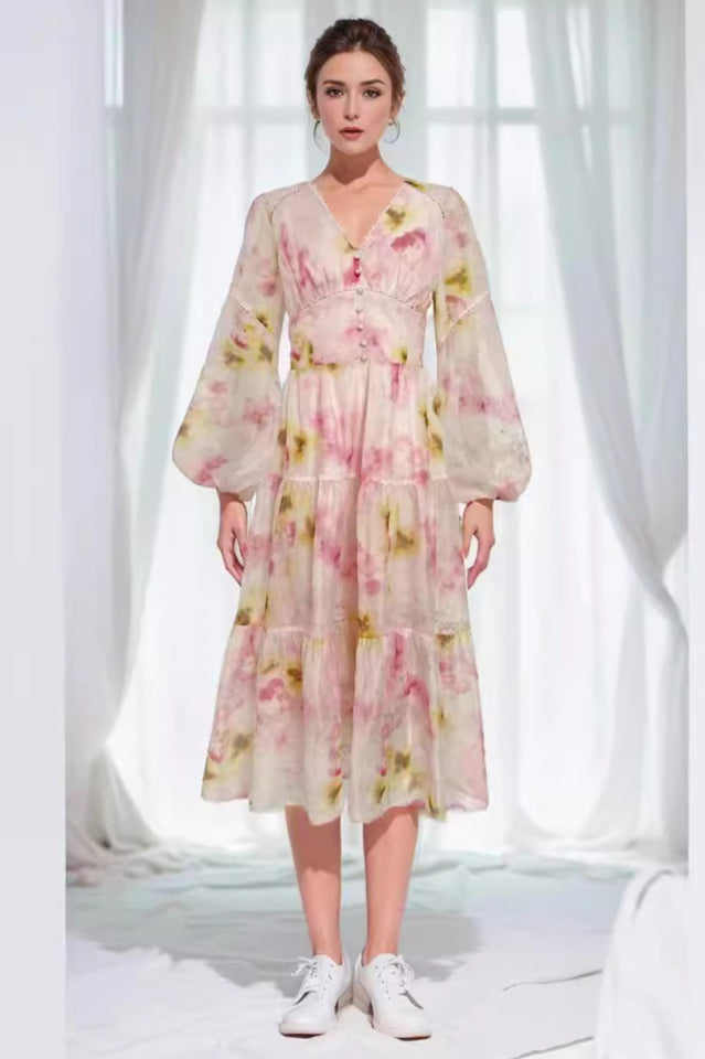 Elegant Floral Tea Dress | Dress In Beauty