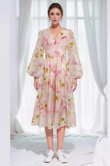 Elegant Floral Tea Dress | Dress In Beauty