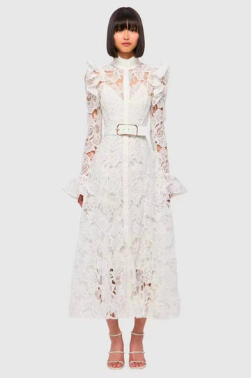 Aliyah Lace Butterfly Sleeve Midi Dress | Dress In Beauty