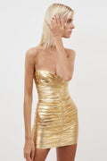 Corin Ruched Metallic Minidress | Dress In Beauty