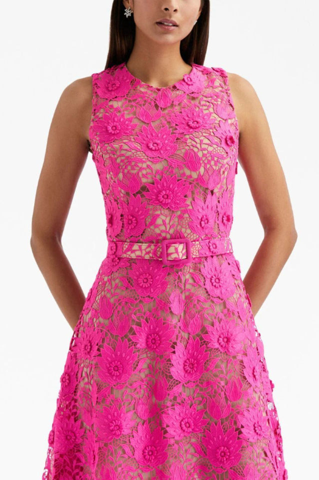 Ariza Rose Embroidery Midi Dress | Dress In Beauty