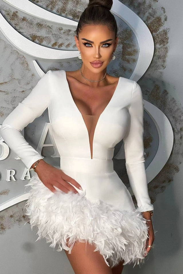Aina Feather Bandage Dress | Dress In Beauty