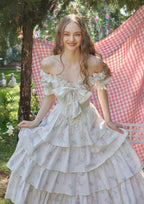 Cotton Corset Dress with Butterfly Bow - View 3 | WEUXS