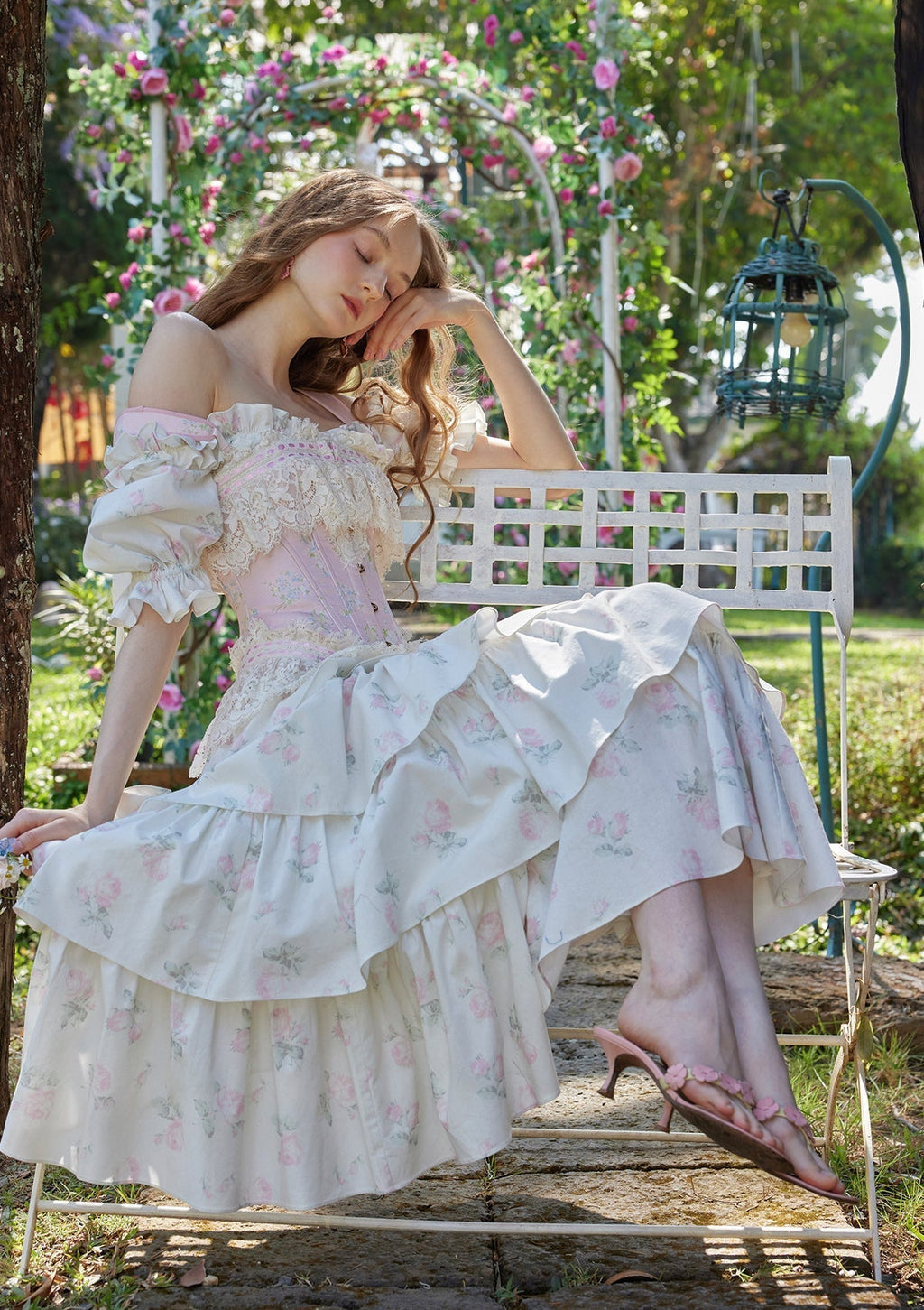 Cotton Corset Dress with Butterfly Bow - View 4 | WEUXS