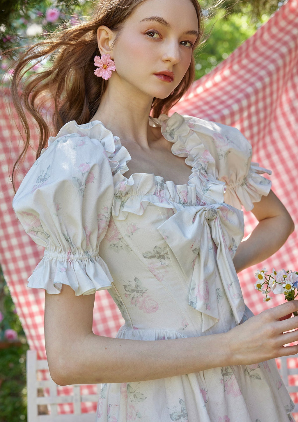 Cotton Corset Dress with Butterfly Bow - View 5 | WEUXS