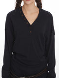 Asymmetric Button Tunic Top - View 6 | WEUXS