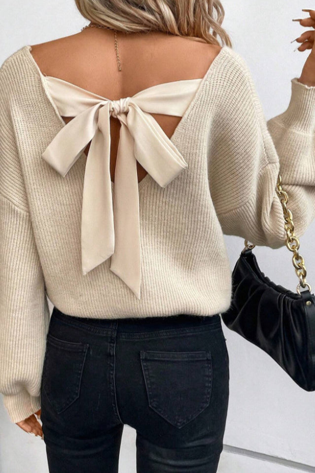 Tie Back Drop Shoulder Sweater | Dress In Beauty