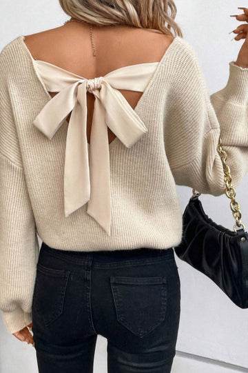 Tie Back Drop Shoulder Sweater | Dress In Beauty