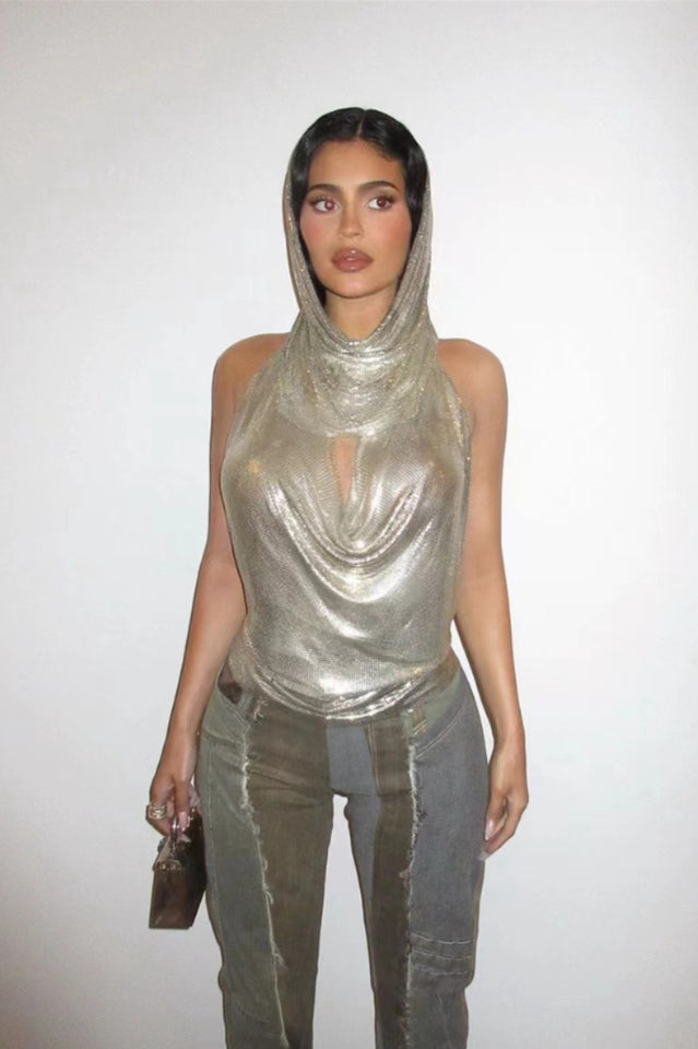 Venus Hoodie Metallic Top | Dress In Beauty