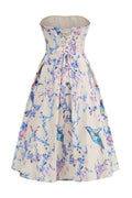 Strapless Floral Corset A Line Midi Dress | Dress In Beauty