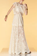 White Lace Tiered Maxi Dress | Dress In Beauty