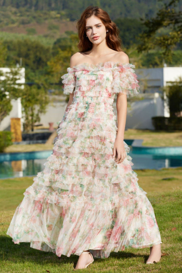 Nola Ruched Floral Maxi Dress | Dress In Beauty
