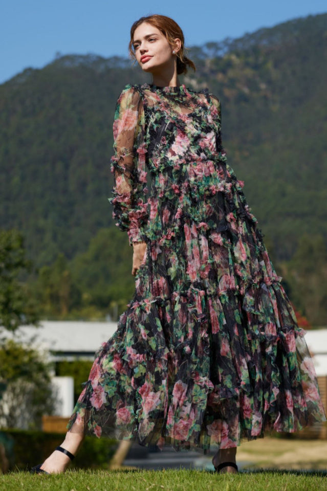 Aurora Floral Mesh Dress | Dress In Beauty
