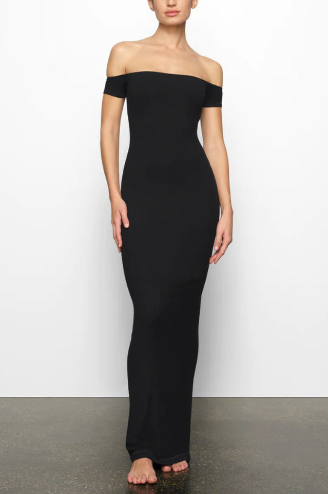 SKIMS Soft Lounge Off-Shoulder Slip Dress | Dress In Beauty
