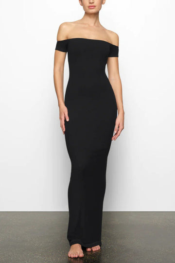 SKIMS Soft Lounge Off-Shoulder Slip Dress | Dress In Beauty