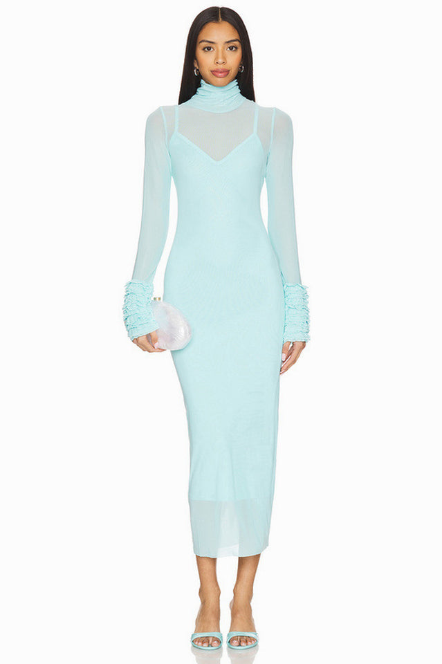 High Neck Mesh Midi Dress | Dress In Beauty