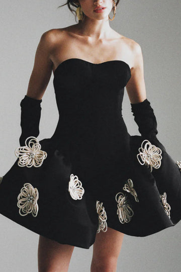 Leona Floral Applique Corset Mini Dress | Dress In Beauty