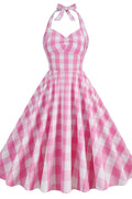 Barbie Movie Margot Pink Plaid Check Dress | Dress In Beauty