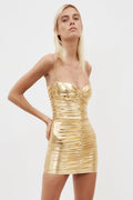Corin Ruched Metallic Minidress | Dress In Beauty