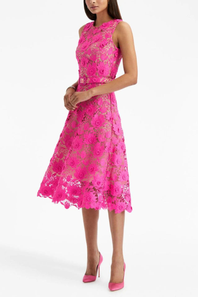 Ariza Rose Embroidery Midi Dress | Dress In Beauty
