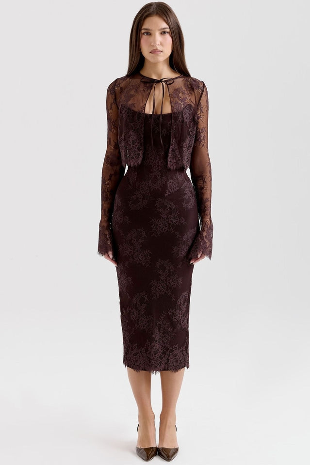 Larra Lace Tie Neck Midi Dress | Dress In Beauty