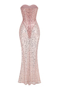 Strapless Sequin Corset Maxi Dress | Dress In Beauty