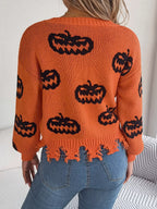 woman wearing black pumpkin knit sweater - View 14 | WEUXS