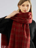 Textured Boucle Plaid Scarf - View 6 | WEUXS