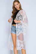 Hollow Out Lace Kimono Cover Up | Dress In Beauty