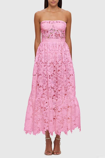 Lace Bustier Midi Dress | Dress In Beauty