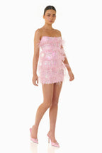 Sequin Feather Mini Dress - View 7 | WEUXS