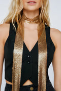 Tassel Metal Neck Tie Scarf | Dress In Beauty
