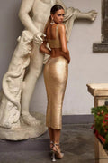 Metallic Bandage Cutout Bodycon Dress | Dress In Beauty