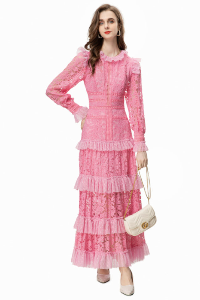 Textured Maxi Dress With Long Sleeves | Dress In Beauty